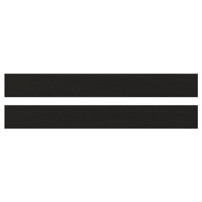 Two black rectangular wooden panels with bevelled edges, showcasing a timeless, traditional design.