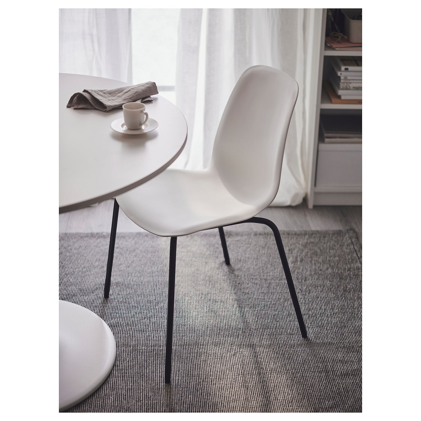 LIDÅS chair, white/Sefast black - IKEA Sweden