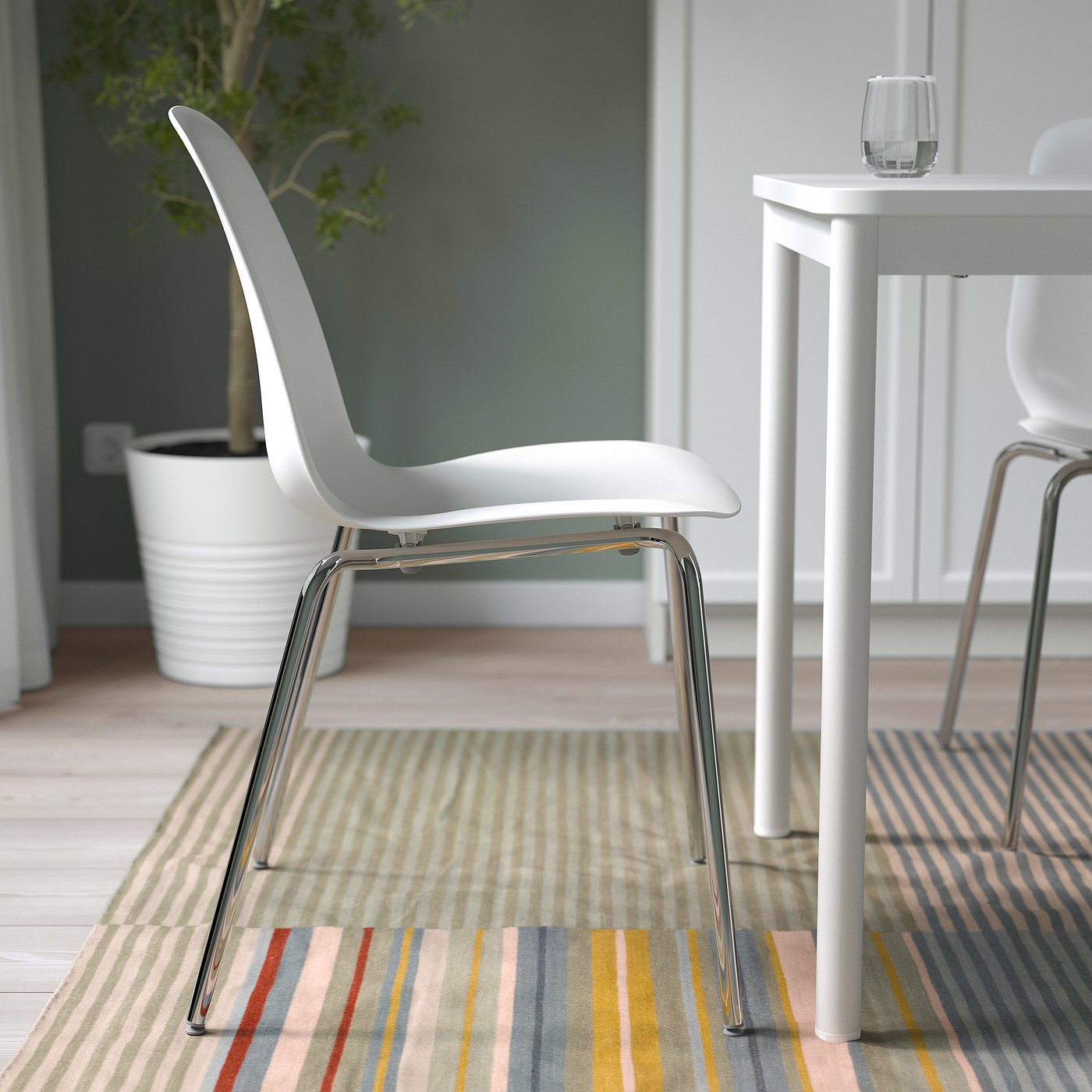 LIDÅS chair, white/Sefast chrome-plated - IKEA Sweden