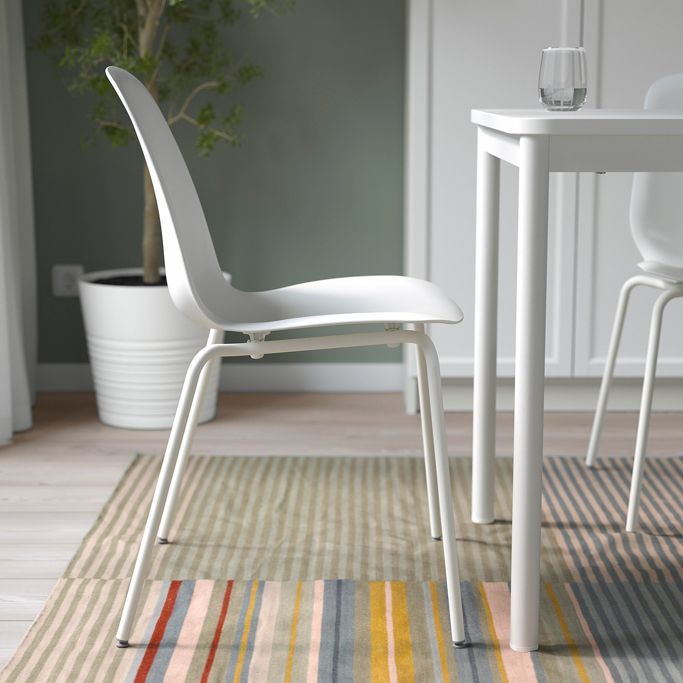 IKEA LIDÅS チェア 3脚セット ホワイト スタッキング 椅子 北欧 IKEA