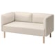 A LILLEHEM two-seat sofa in beige with wooden legs, featuring a modern, minimalist design and comfortable cushions.