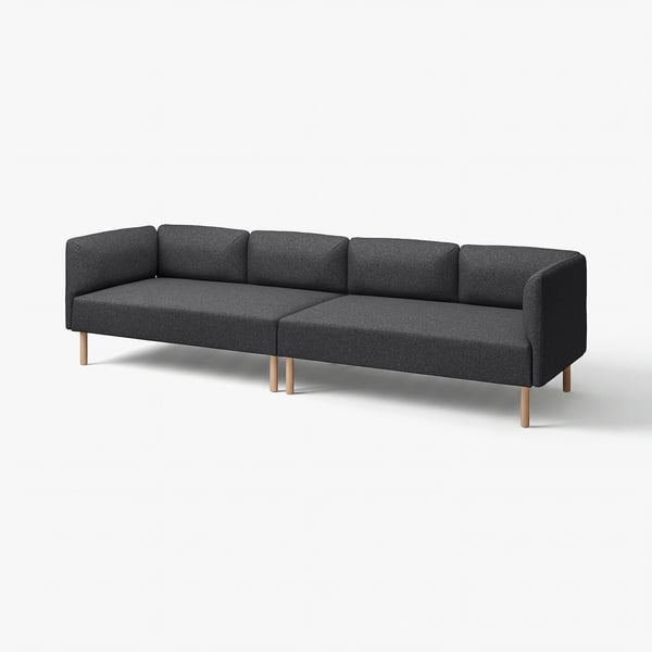 LILLEHEM 4-seat modular sofa, Gunnared/dark grey wood