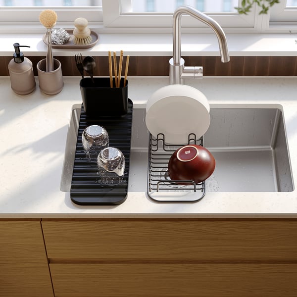 LILLHAVET Multifunctional dish rack, anthracite