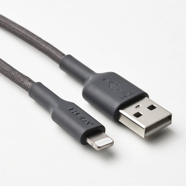 Durable LILLHULT usb cable with braided cord and tangle-free storage.