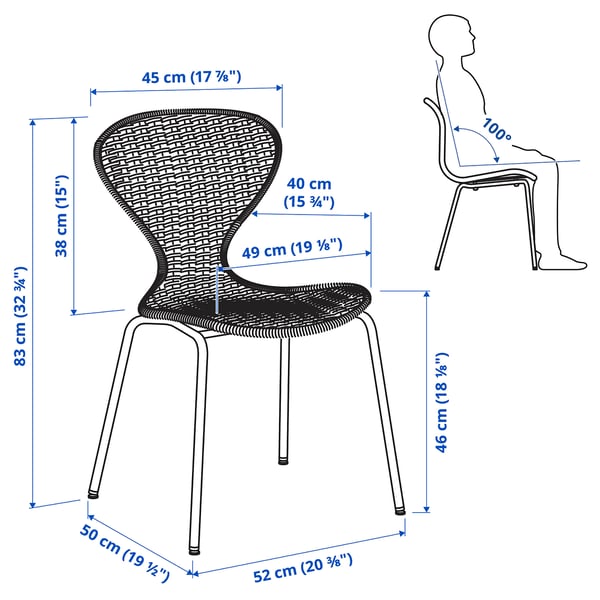 Illustration with measurements for the product: LISABO.