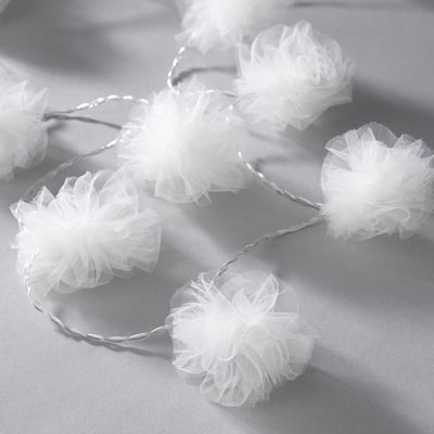 LIVSÅR white string lights, 100% polyester, decorative, energy-efficient led bulbs.