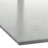 Sleek, recycled glass kitchen worktop; smooth, hard, stain-resistant surface.