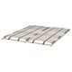 Option: A wooden LÖNSET slatted bed base with light-colored veneer and curved slats for comfort and support.