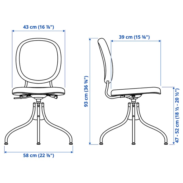 Illustration with measurements for the product: LOMMARP/BJÖRKBERGET.