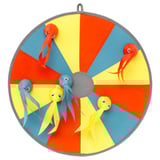LUSTIGT: colorful circular dart game with 4 octopus darts, designed for kids, recycled materials.