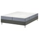 Adjustable bed base with gray frame and white mattress.
