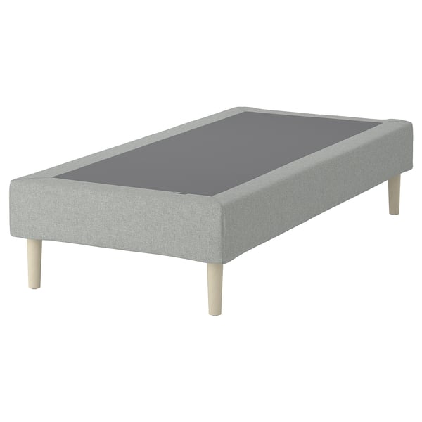 LYNGÖR Slatted mattress base, incl leg/Tibbleby beige/grey, 90x200 cm