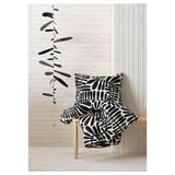 MAJSMOTT Duvet cover and 2 pillowcases, off-white/black, 240x220/50x60 cm