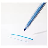 A blue felt-tip pen drawing on white paper. Part of MÅLA series, non-toxic, easy to grip with good coverage.