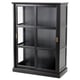 Option: Black MALSJÖ cabinet with sliding glass doors, rectangular shape, classic design, wood & glass material.
