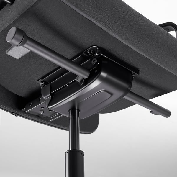 Ergonomic chair base, black metal & plastic, high-quality, adjustable.