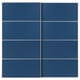 Blue MEHAMN sliding doors with a modern design, made of aluminium and fibreboard.