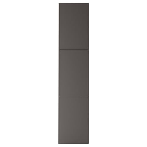 Vertical grey cabinet door, smooth finish, bevelled edges.