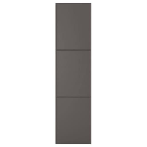 A MERÅKER cabinet door in matte grey with a sleek, rectangular design and soft closing hinges.