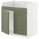 METOD kitchen unit with grey-green axstad doors, modern design, square shape.