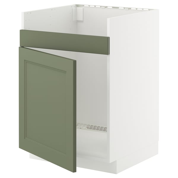 METOD kitchen cabinet: grey-green, rectangular, modern traditional style.