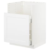 METOD kitchen unit, white, rectangular, modern design, with smooth-closing drawers.