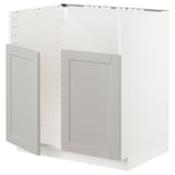 METOD kitchen cabinet, light grey, square, classic design, with beveled door edges.