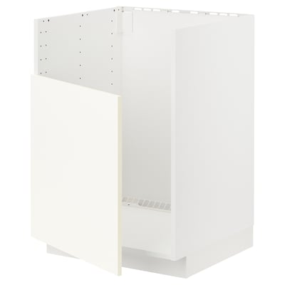 White METOD kitchen unit, modern minimalist design, square shape.