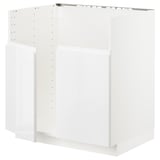 METOD white kitchen cabinet, sleek design, modern style, high gloss fronts, rectangular base unit.
