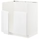 METOD white kitchen cabinet, sleek design, modern style, high gloss fronts, rectangular base unit.