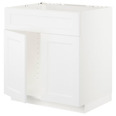 White METOD kitchen cabinet, rectangular with flat panels.