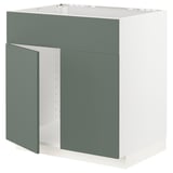 METOD kitchen cabinet in grey-green with modern, minimalist design.
