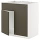 Modern kitchen cabinet in brown and white, rectangular shape with minimalist design.