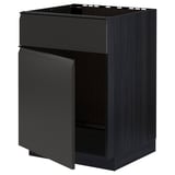 Black METOD kitchen cabinet with modern matte finish and integrated handle.