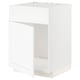 Option: White METOD kitchen cabinet, rectangular with open bottom, flat doors, smooth finish.