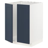Ikea METOD base cabinet, white & blue, rectangular, modern design.