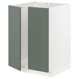 METOD green-grey kitchen cabinet, modern design with snap hinges.