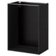 Black ikea METOD base cabinet, modern, square, particleboard, fiberboard, melamine surface.