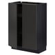 Black METOD cabinet, modern design, rectangular shape, with one open door.