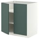 METOD Base cabinet with shelves/2 doors, white/Aspudden dark grey-green, 80x60 cm