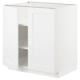 White METOD kitchen cabinet, rectangular, two-door design, sturdy frame, modern style.