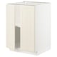 METOD off-white cabinet with beveled doors, modern design, low profile, white finish.