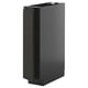 Black modern cabinet with sleek, matte finish and simple handle, part of ikeas METOD kitchen system.