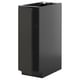 Modern black kitchen cabinet, sleek matte finish. Adjustable shelves, minimalist handle-free design.