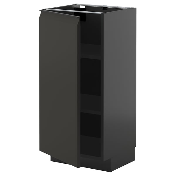METOD kitchen cabinet, black, square, modern design, matte finish, adjustable shelves.
