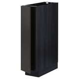 A black METOD kitchen cabinet with a sleek, modern design and adjustable shelves.