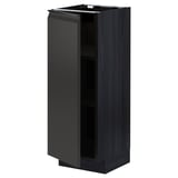This image shows a dark gray ikea METOD kitchen cabinet with a modern design and a single door.