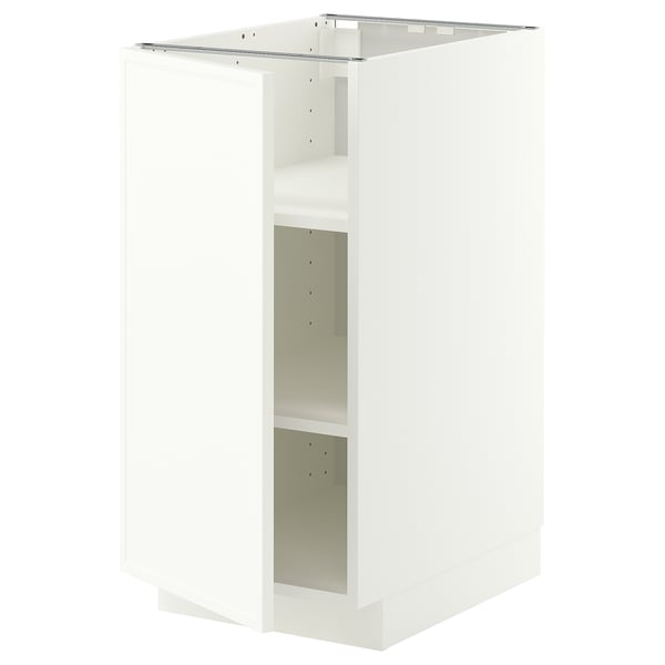 METOD Base cabinet with shelves, white/Aspudden matt white, 40x60 cm