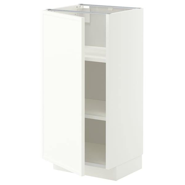 METOD Base cabinet with shelves, white/Aspudden matt white, 40x37 cm