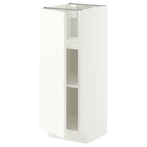 METOD Base cabinet with shelves, white/Aspudden matt white, 30x37 cm